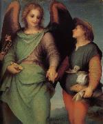 Angel and christ in detail Andrea del Sarto